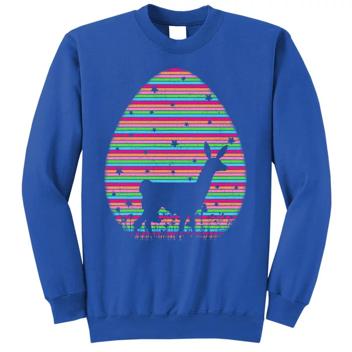 Vintage Retro Easter Egg Lover Funny Alpaca Easter Sunday Gift Sweatshirt