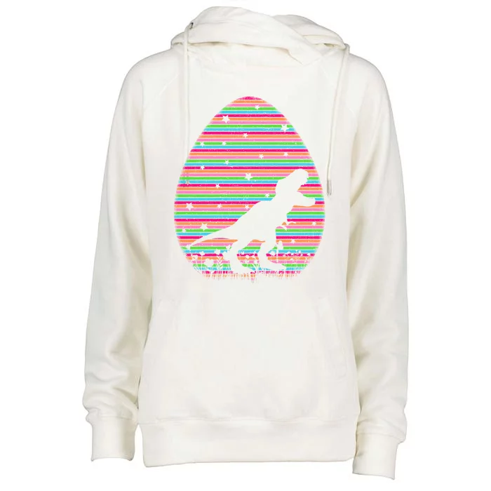 Vintage Retro Easter Egg Lover Funny Dinosaur Easter Sunday Gift Womens Funnel Neck Pullover Hood