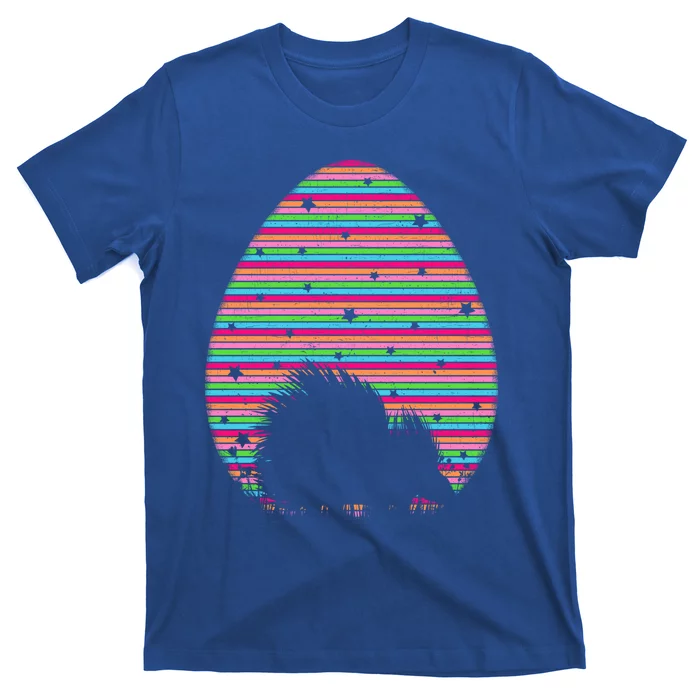 Vintage Retro Easter Egg Lover Funny Porcupine Easter Sunday Gift T-Shirt