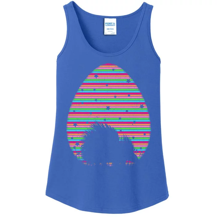 Vintage Retro Easter Egg Lover Funny Porcupine Easter Sunday Gift Ladies Essential Tank