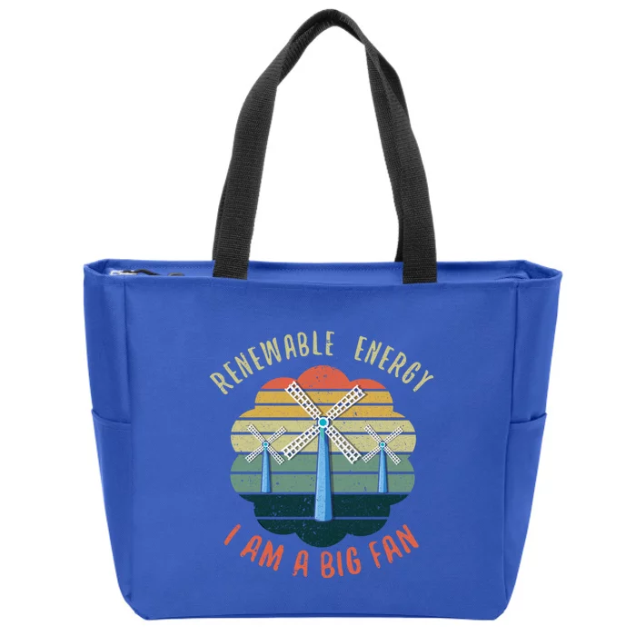 Vintage Renewable Energy Fan World Planet Hour Day Earth Great Gift Zip Tote Bag