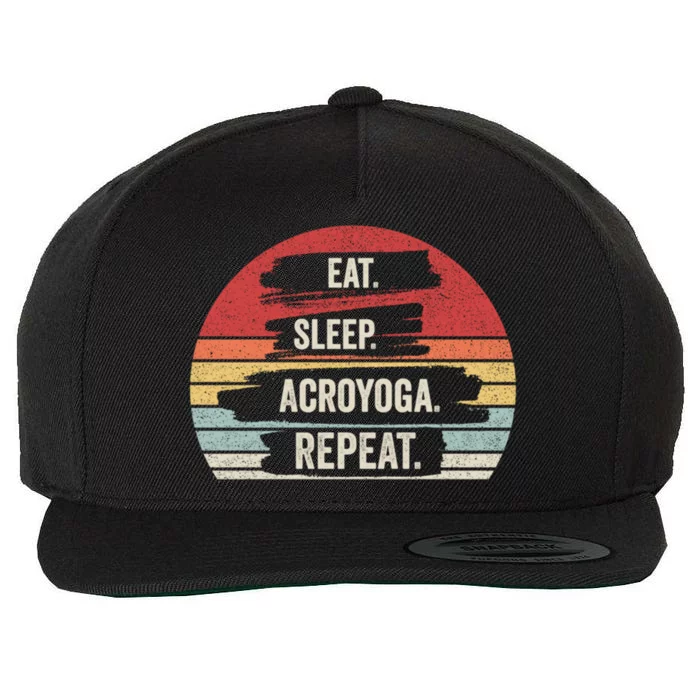 Vintage Retro Eat Sleep Acroyoga Repeagift Yoga Gift Wool Snapback Cap