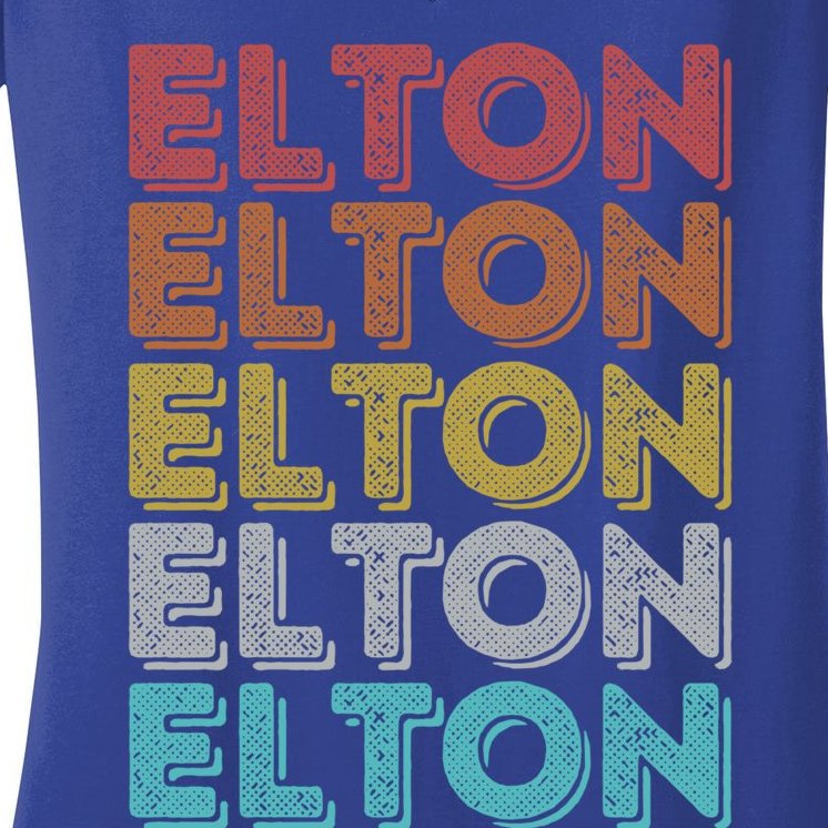 Vintage Retro Elton Gift Women's V-Neck T-Shirt