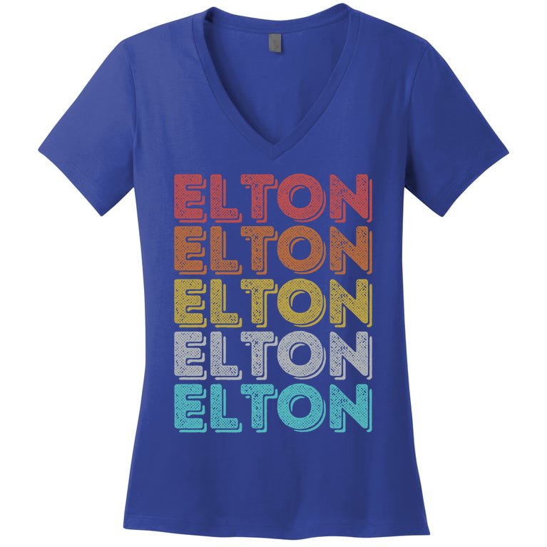 Vintage Retro Elton Gift Women's V-Neck T-Shirt