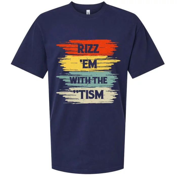 Vintage Rizz Em With The Tism Saying Autism Autistic Sueded Cloud Jersey T-Shirt