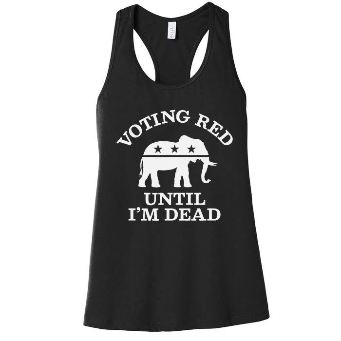 Vote Red Election Ballot Republican Raised Right Women's Racerback Tank