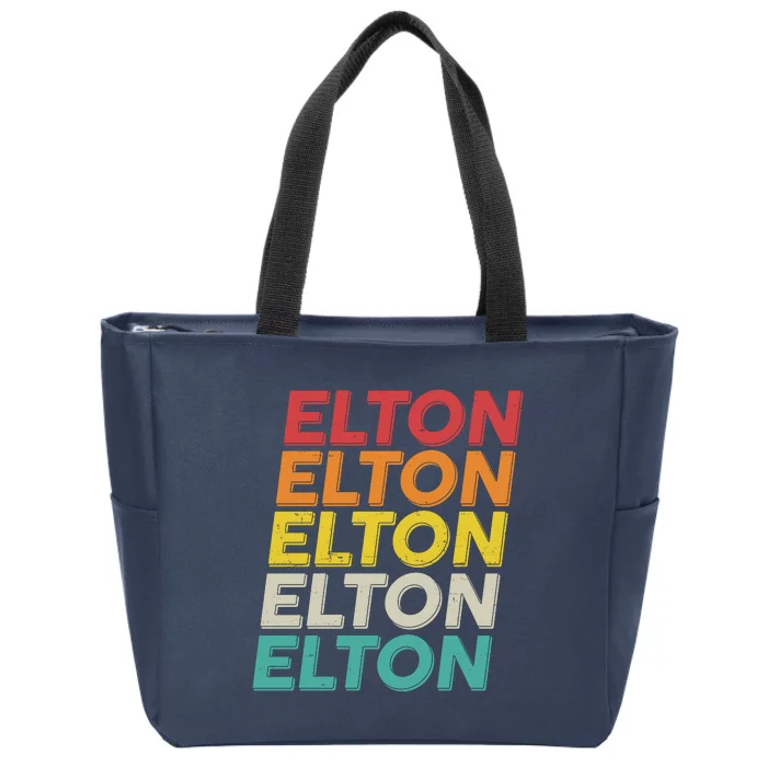 Vintage Retro Elton Zip Tote Bag