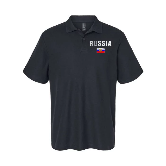 Vintage Russia Flag Softstyle Adult Sport Polo