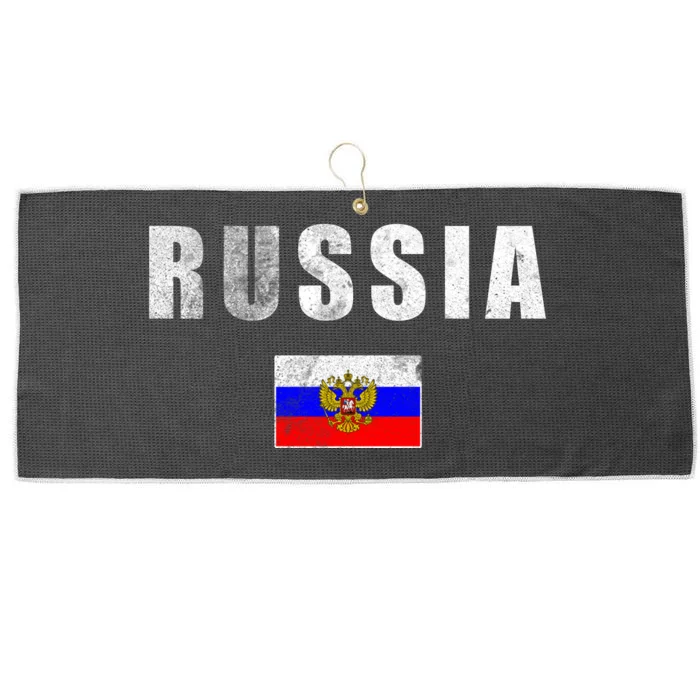 Vintage Russia Flag Large Microfiber Waffle Golf Towel