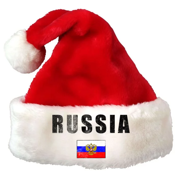 Vintage Russia Flag Premium Christmas Santa Hat