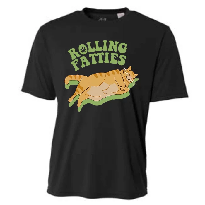 Vintage Rolling Fatties Cat Retro Kitty Kitten Meow Cooling Performance Crew T-Shirt