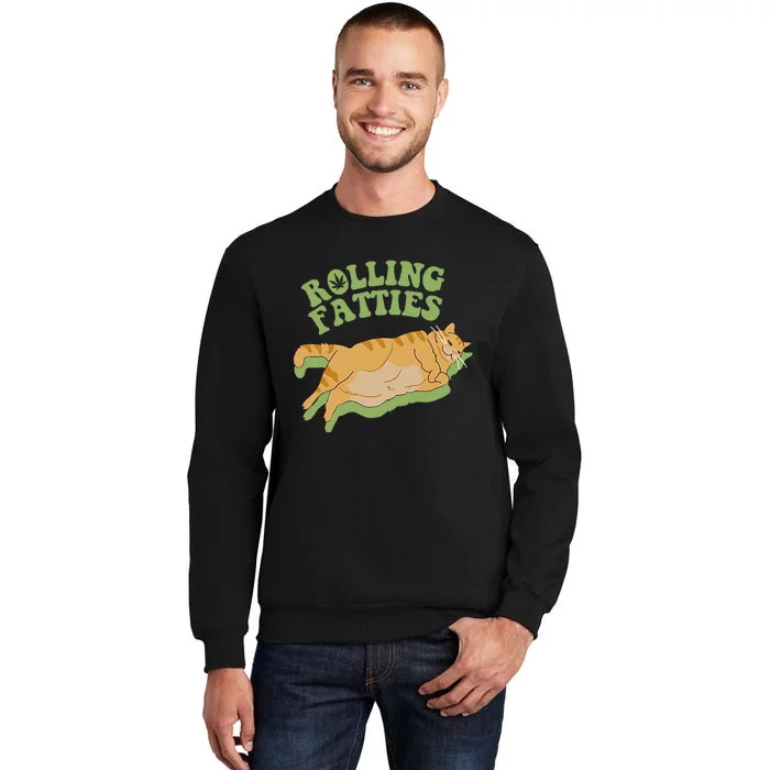 Vintage Rolling Fatties Cat Retro Kitty Kitten Meow Sweatshirt