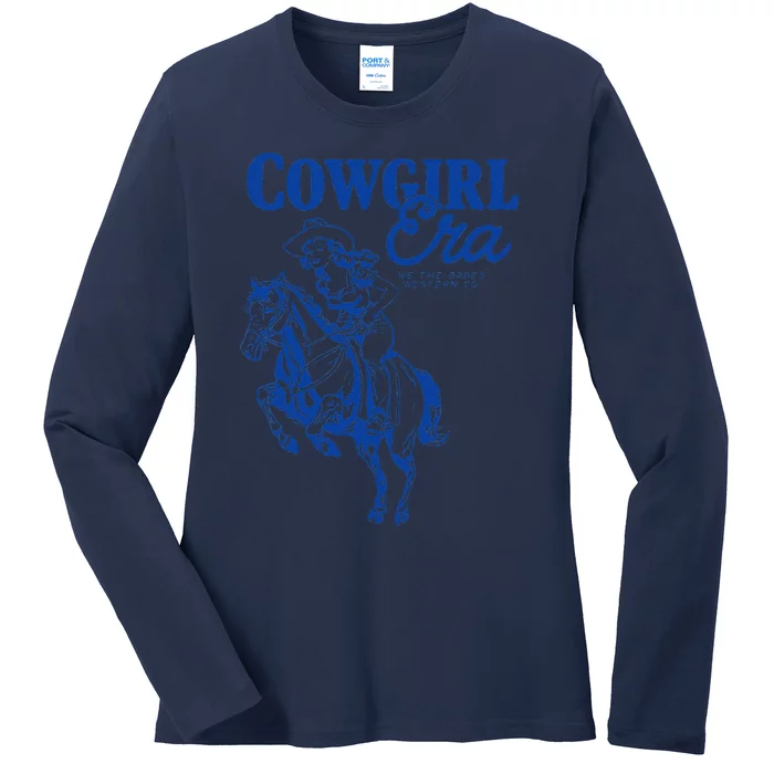 Vintage Retro Funny Cowgirl Era We The Babes Western Co Ladies Long Sleeve Shirt