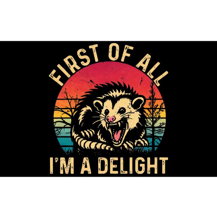 Vintage Retro First Of All IM A Delight Angry Possum Bumper Sticker