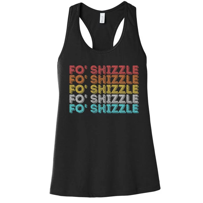 Vintage Retro Fo Shizzle Women's Racerback Tank