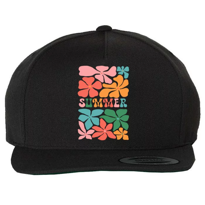 Vintage Retro Floral Summer Wool Snapback Cap