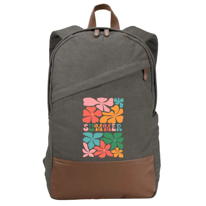 Vintage Retro Floral Summer Cotton Canvas Backpack