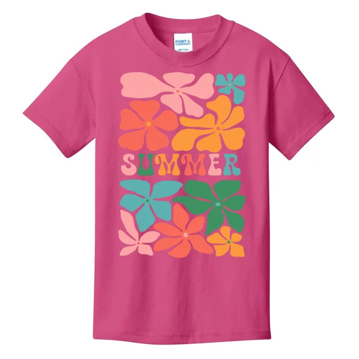 Vintage Retro Floral Summer Kids T-Shirt