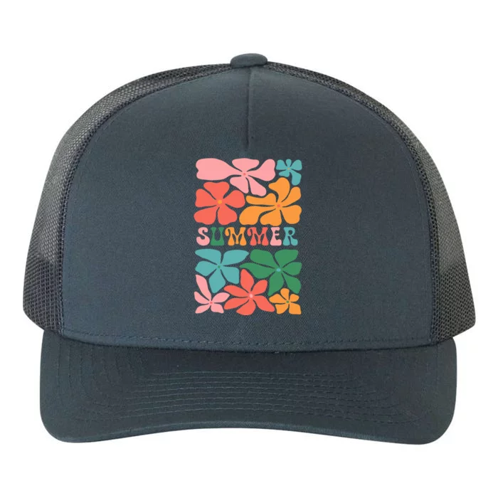 Vintage Retro Floral Summer Yupoong Adult 5-Panel Trucker Hat