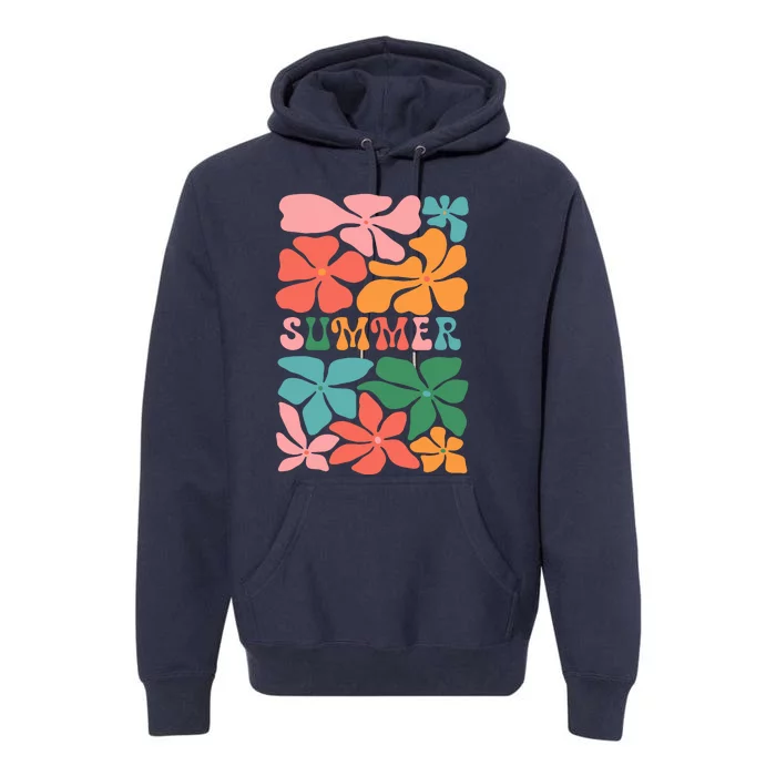 Vintage Retro Floral Summer Premium Hoodie