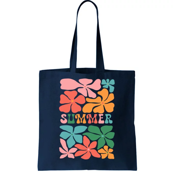 Vintage Retro Floral Summer Tote Bag