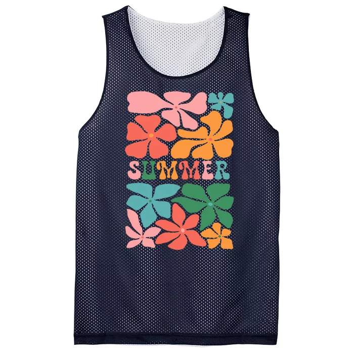 Vintage Retro Floral Summer Mesh Reversible Basketball Jersey Tank