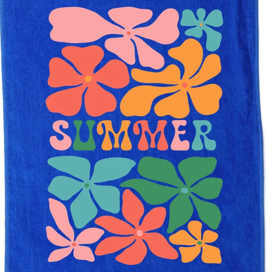 Vintage Retro Floral Summer Platinum Collection Golf Towel