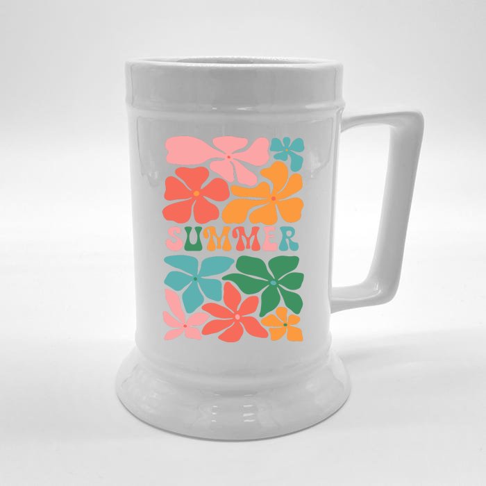 Vintage Retro Floral Summer Front & Back Beer Stein