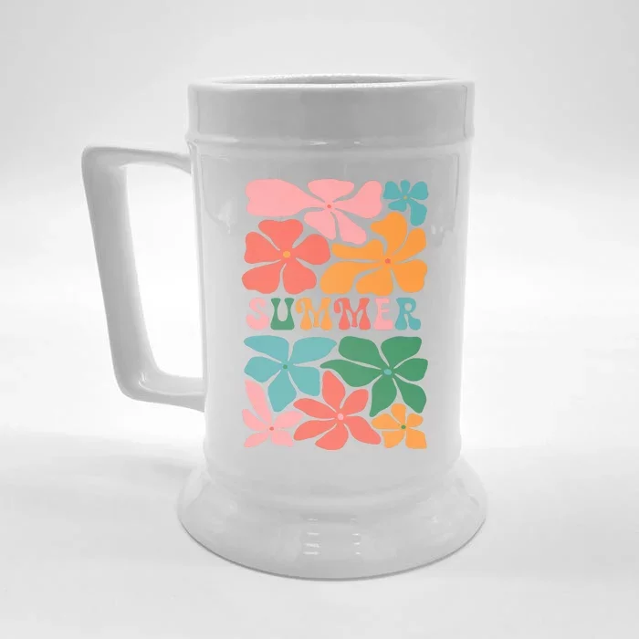 Vintage Retro Floral Summer Front & Back Beer Stein