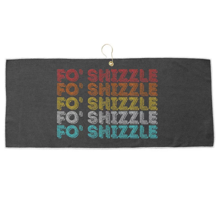 Vintage Retro Fo Shizzle Large Microfiber Waffle Golf Towel