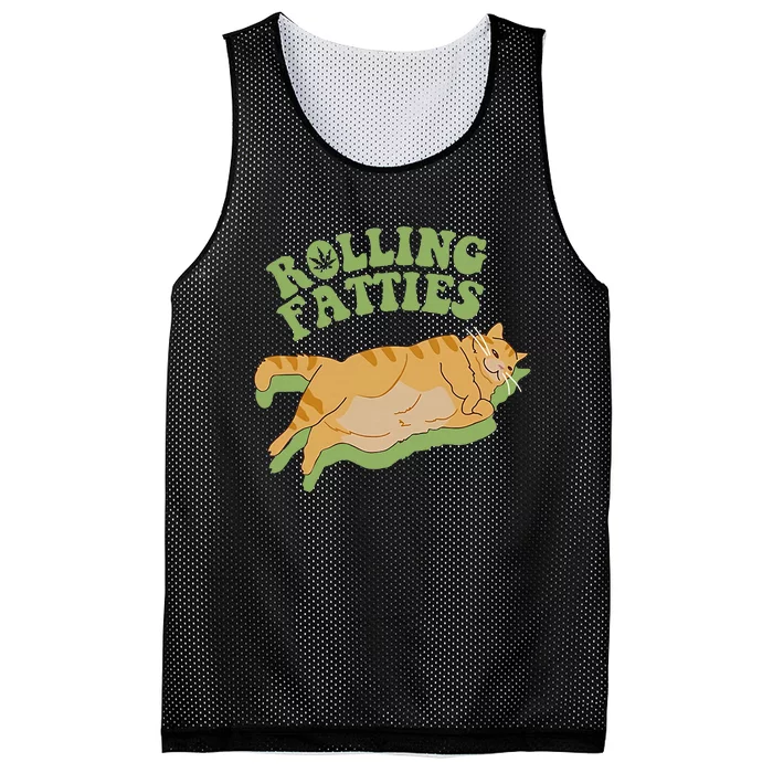 Vintage Rolling Fatties Cat Retro Kitty Kitten Meow Mesh Reversible Basketball Jersey Tank