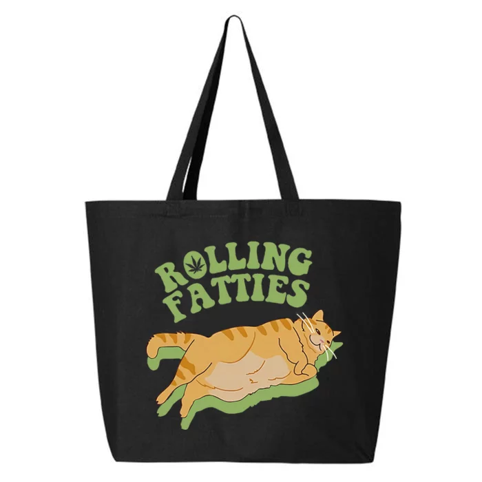 Vintage Rolling Fatties Cat Retro Kitty Kitten Meow 25L Jumbo Tote