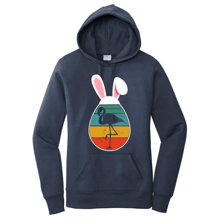 Vintage Retro Flamingo In Easter Egg Bunny Flamingo Lover Gift Women's Pullover Hoodie