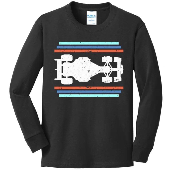 Vintage Retro Formula Racing Racing Party Funny Gift Kids Long Sleeve Shirt