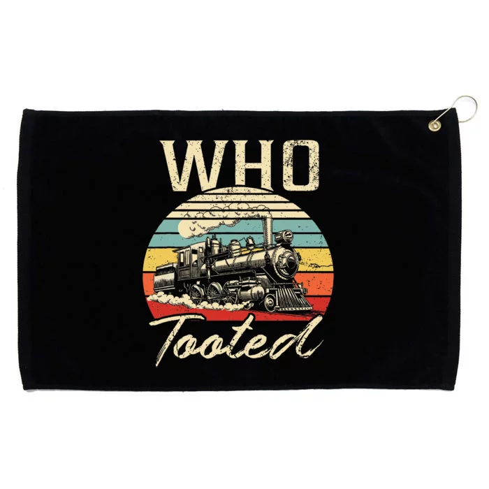 Vintage Retro Funny Train Lover Who Tooted Train Grommeted Golf Towel