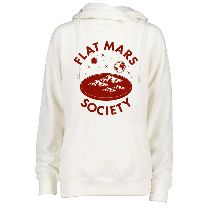 Vintage Retro Flat Mars Society Womens Funnel Neck Pullover Hood