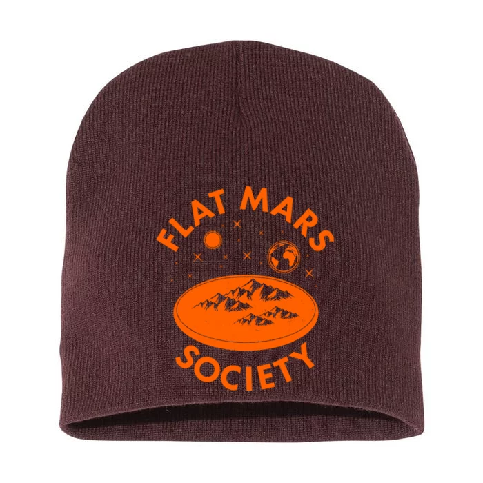 Vintage Retro Flat Mars Society Short Acrylic Beanie