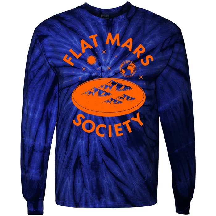 Vintage Retro Flat Mars Society Tie-Dye Long Sleeve Shirt