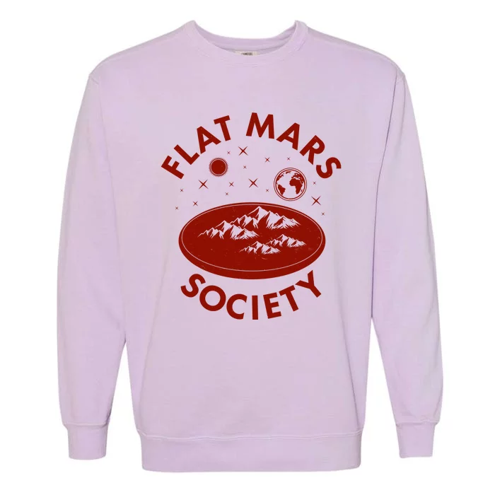 Vintage Retro Flat Mars Society Garment-Dyed Sweatshirt