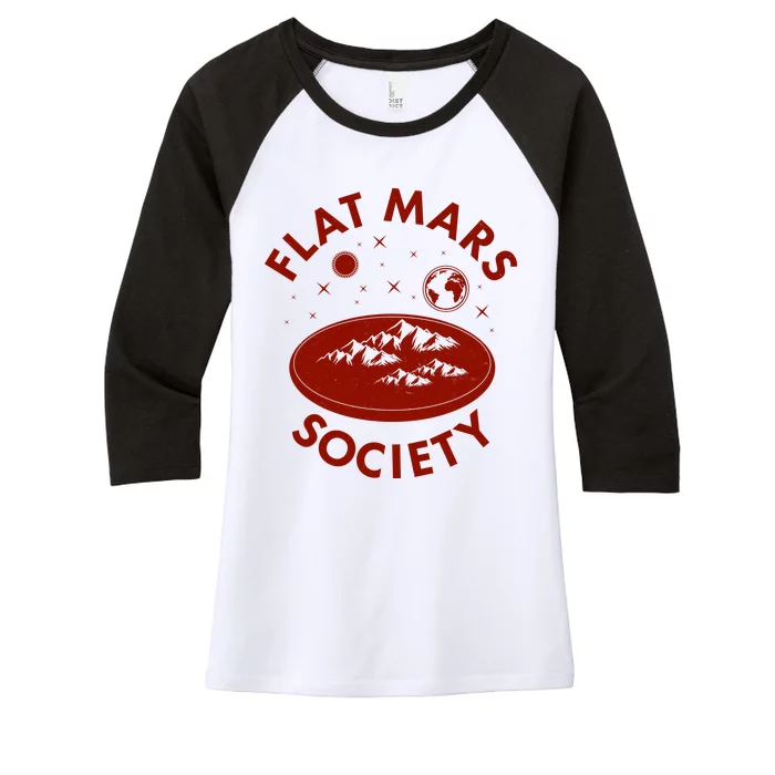 Vintage Retro Flat Mars Society Women's Tri-Blend 3/4-Sleeve Raglan Shirt