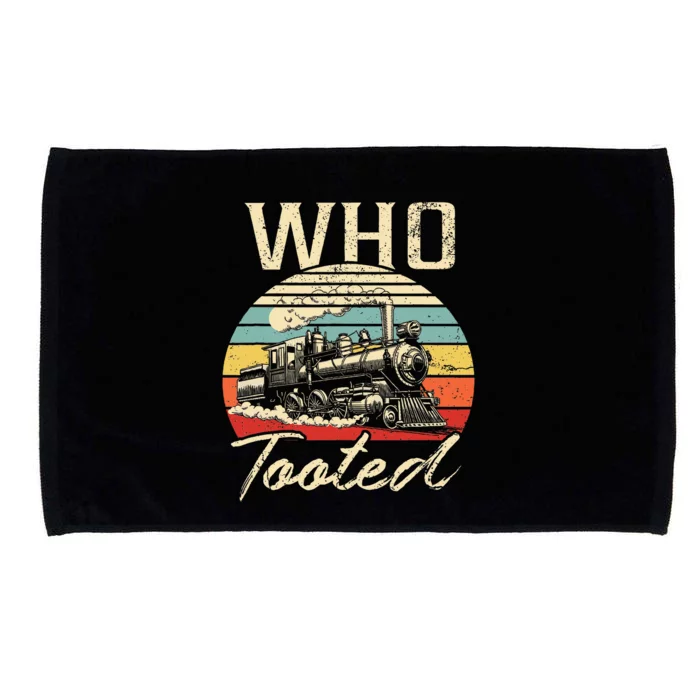 Vintage Retro Funny Train Lover Who Tooted Train Microfiber Hand Towel