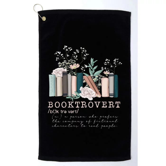 Vintage Retro Floral Booktrovert Book Reader Lover Platinum Collection Golf Towel