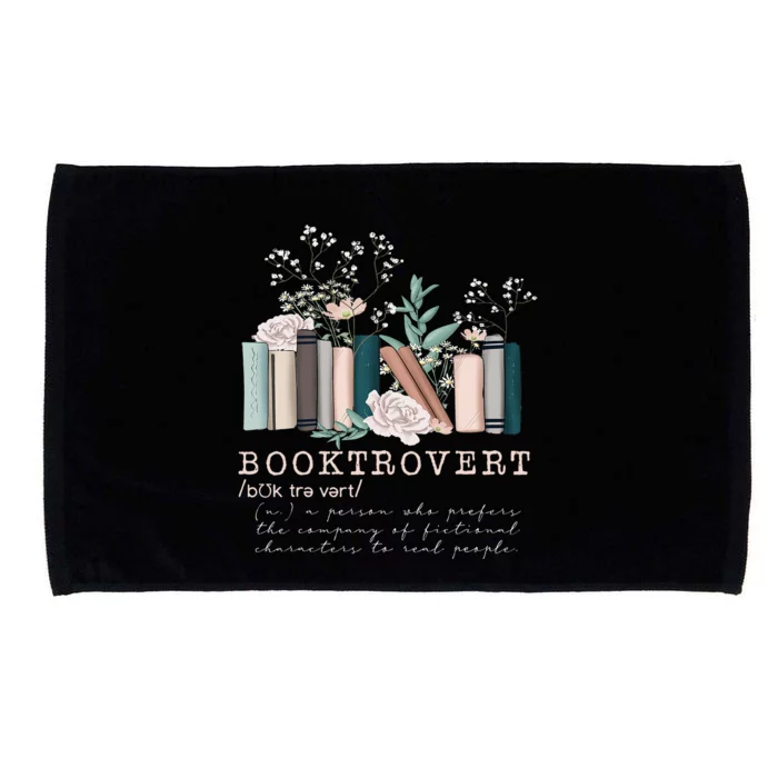 Vintage Retro Floral Booktrovert Book Reader Lover Microfiber Hand Towel