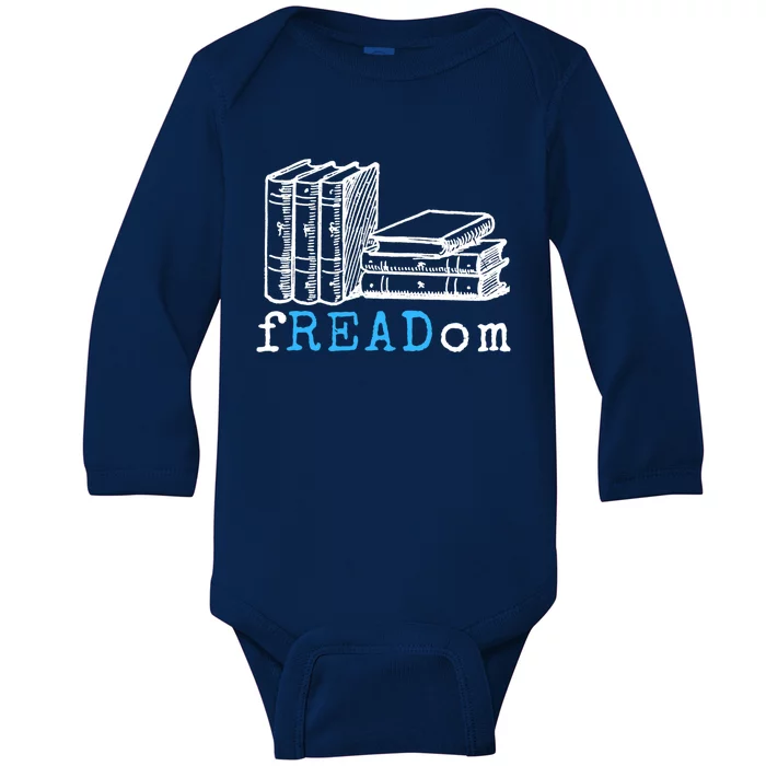 Vintage Retro Freadom Gift I Read Banned Books Gift Baby Long Sleeve Bodysuit