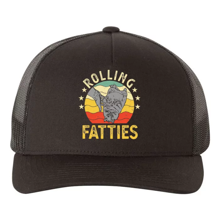 Vintage Rolling Fatties Cat Retro Kitty Kitten Meow Lover Yupoong Adult 5-Panel Trucker Hat