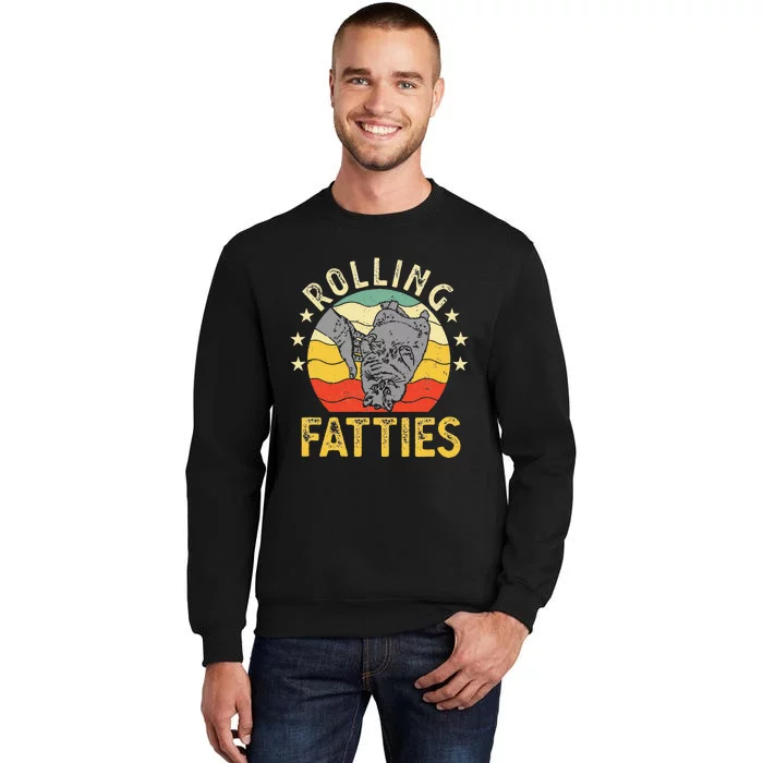 Vintage Rolling Fatties Cat Retro Kitty Kitten Meow Lover Sweatshirt