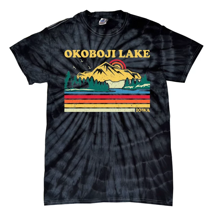 Vintage Retro Family Vacation Iowa Okoboji Lake Tie-Dye T-Shirt