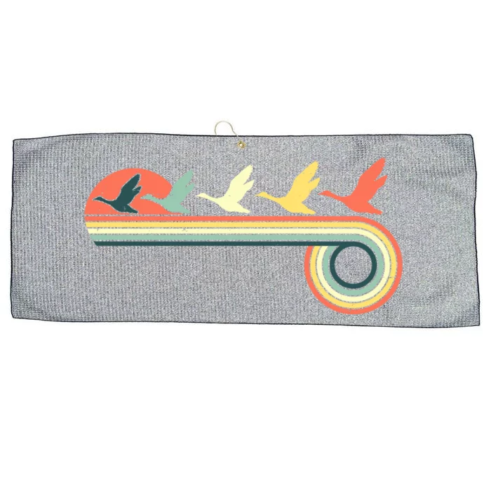 Vintage Retro Flying Geese Large Microfiber Waffle Golf Towel