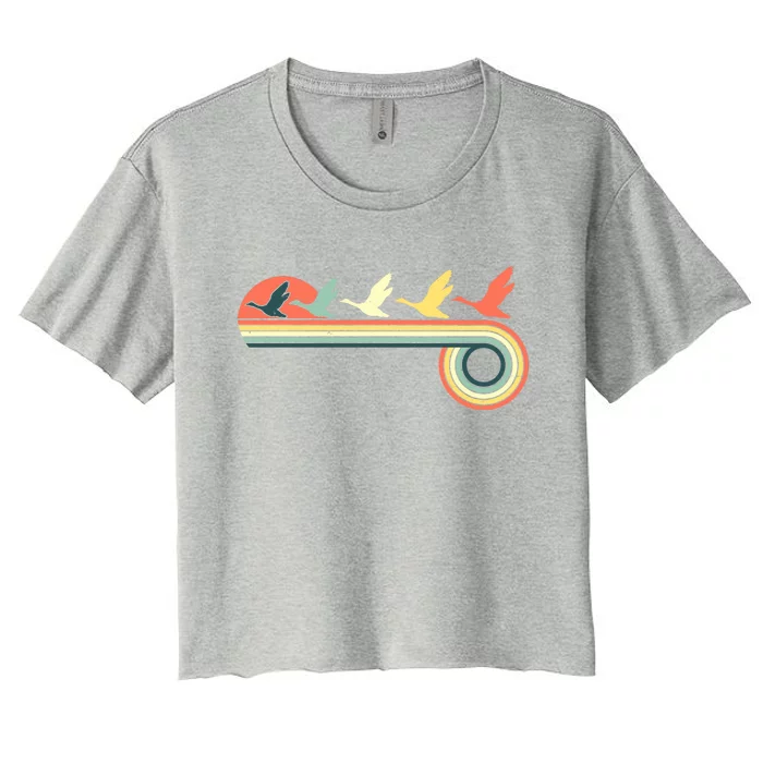 Vintage Retro Flying Geese Women's Crop Top Tee