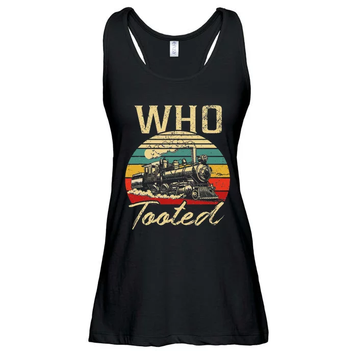 Vintage Retro Funny Train Lover Who Tooted Train Ladies Essential Flowy Tank